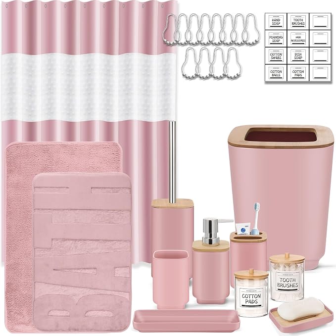 Bathroom Accessories Set, 24 Pieces Bathroom Accessory Set by IMAVO