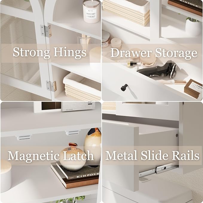 BLANKSPACE Bathroom Curved Wall Cabinet - Image 5