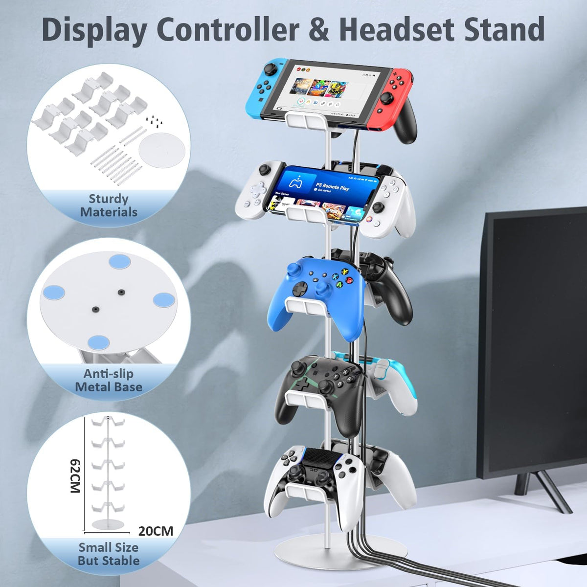 Kytok Gamer Gifts, Headset Stand 5 Tiers with Cable Organizer