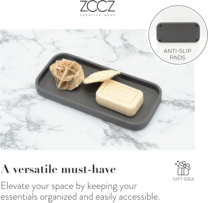 ZCCZ Gray Bathroom Accessories Set 6 Pieces - Image 7