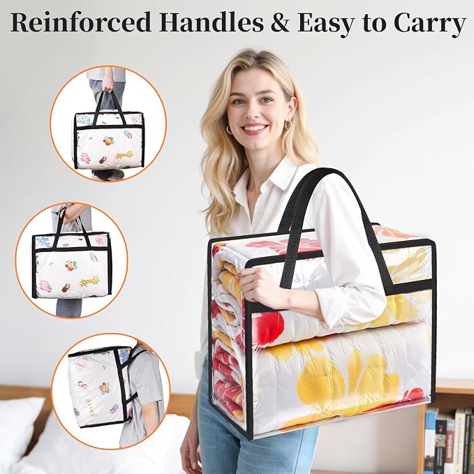 Clear Clothes Storage Bags, 6 Pack Closet Organizers and Under Bed Storage - Image 6
