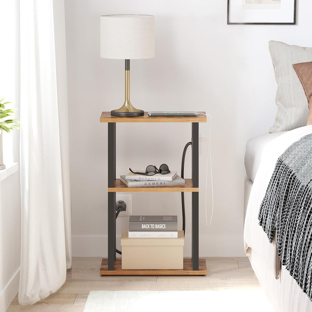 TUTOTAK Small Narrow Side Table, Set of 2 Skinny End Table