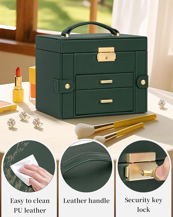 TORIBIO Jewelry Box for Women, Leather Jewelry Organizer - Image 7