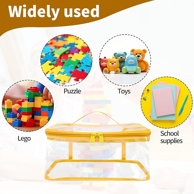 3 Packs Clear Toy Storage Bags- 9.4 x 6.7 x 4.3 Inch Transparent PVC Toy - Image 4