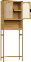 BlueWish Bathroom Organizers and Storage, Bamboo Over The Toilet Storage Cabinet by RespondToEveryExpectation