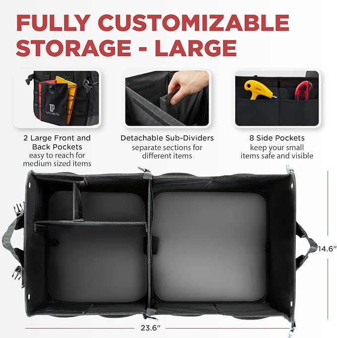 TRUNKCRATEPRO Trunk Organizer For Car, Truck | Premium Adjustable Multi - Image 2