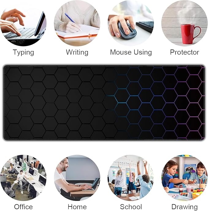 Hexagon Honeycomb Large Mouse Pad, Gaming Keyboard Desk Pad, Extended Mouse Mat - Image 7