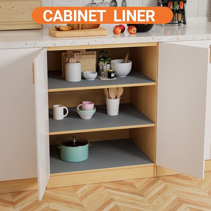 FLPMIX 16" Cabinet Shelf Liners Dark-Grey: Waterproof Kitchen Drawer Mat 16 x - Image 2