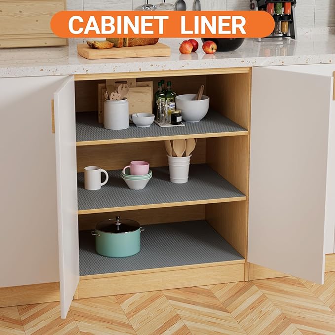 FLPMIX 11" Cabinet Drawer Liner Dark-Grey: Waterproof Kitchen Drawer Mat 11 x - Image 2