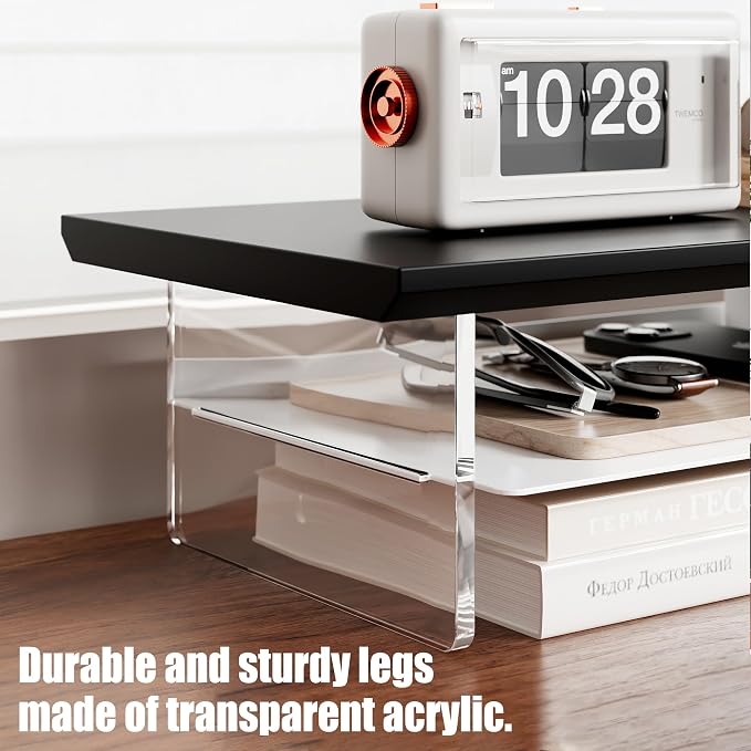 Dual‑Tier Monitor Stand for Modern Desk Setup – Minimalist Wooden and Metal - Image 4