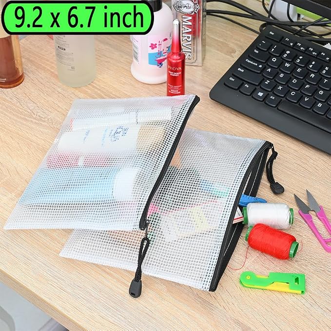 AUSTARK 20 Pcs Zipper File Bags, Plastic Mesh Pouch, Board Game Storage Bag - Image 7