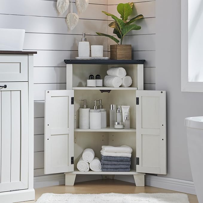 ACCOHOHO Corner Bathroom Cabinet, Farmhouse Small Corner Cabinet - Image 4