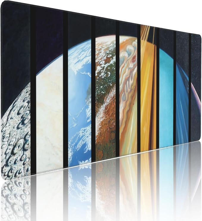 Cosmic Planet Large Mouse Pad, Vintage Aesthetic Gaming Desk Mat, XXL Keyboard - Image 2
