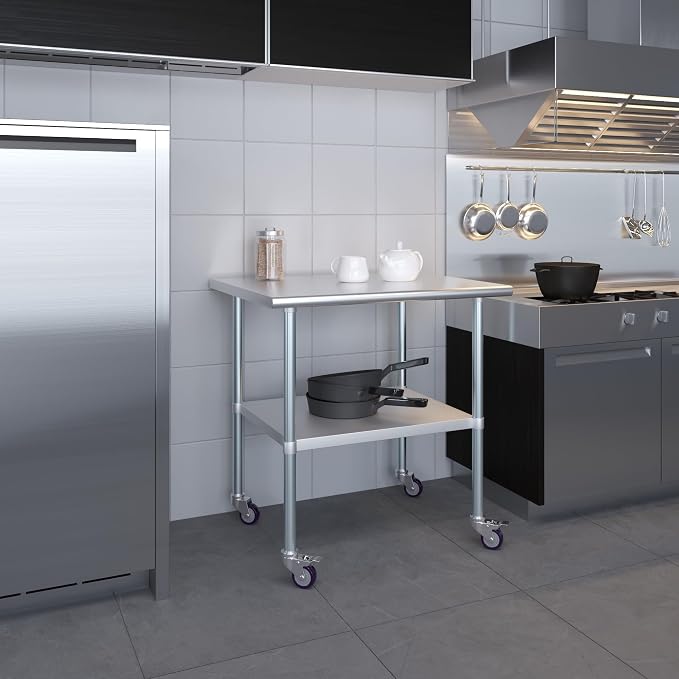 AmGood 30" x 36" Stainless Steel Work Table - Image 9