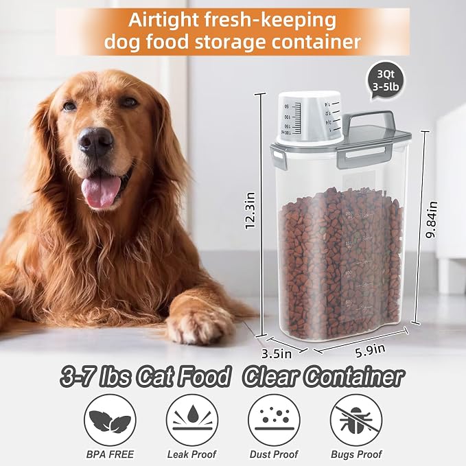3-5Lbs/3Qt Dog Cat Food Storage Container - Image 3