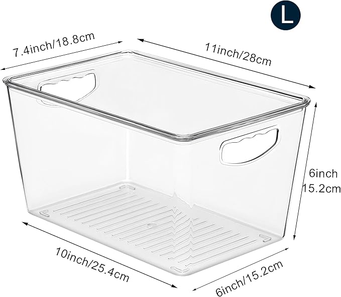 theaoo Clear Storage Bins with Lids Stackable - Image 5