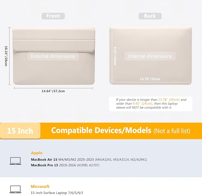 HYZUO 15 Inch Laptop Sleeve Case - Image 6