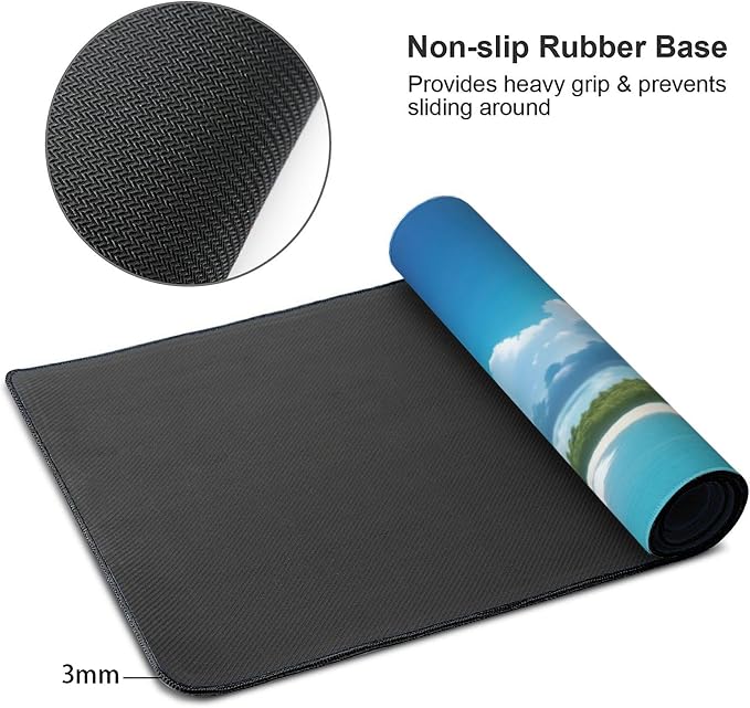 Tropical Beach Large Mouse Pad, Vintage Aesthetic Gaming Desk Mat, XXL Keyboard - Image 4