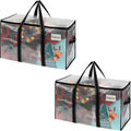 VENO 2 Pack Clear Moving Bags Christmas Storage Bags, Large Storage Bins by Veno