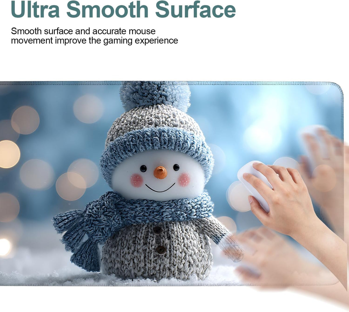 Christmas Snowman Extended Gaming Mouse Pad 35.4x15.7Inch Large Desk