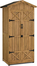 Macrout Outdoor Storage Cabinet, 75 Inches Lockable Wooden Storage Shed by MMACROUT