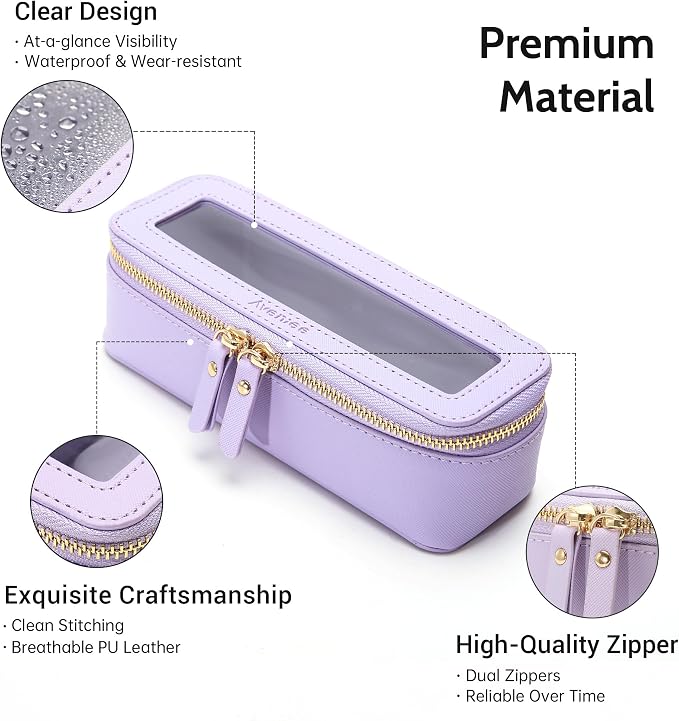 Aveniee Clear Makeup Brush Bag, Slim Brush Holder Cosmetic Case, Small Travel - Image 5