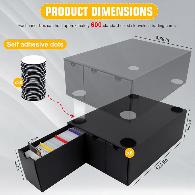 Trading Card Storage Box, Includes 18-600 CT Boxes & 60 Card Dividers, Trading - Image 2