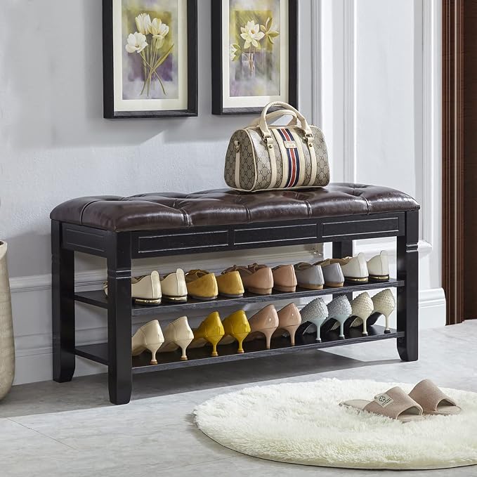 LEILISI Shoe Bench, Storage Rack Organizer - Image 2