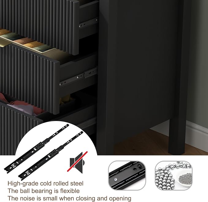 3 Drawer Dresser, Chest of Drawers Organizer - Image 5