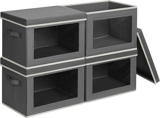 Stackable Storage Bins with Lids by Homsorout