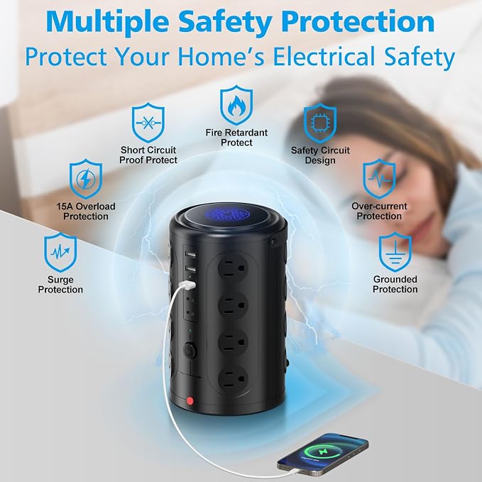 Power Strip Tower Surge Protector - Image 4
