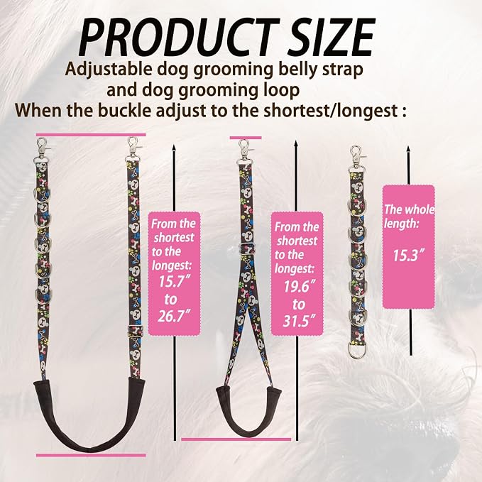 Dog Grooming Belly Straps – Adjustable Grooming Loops - Image 2