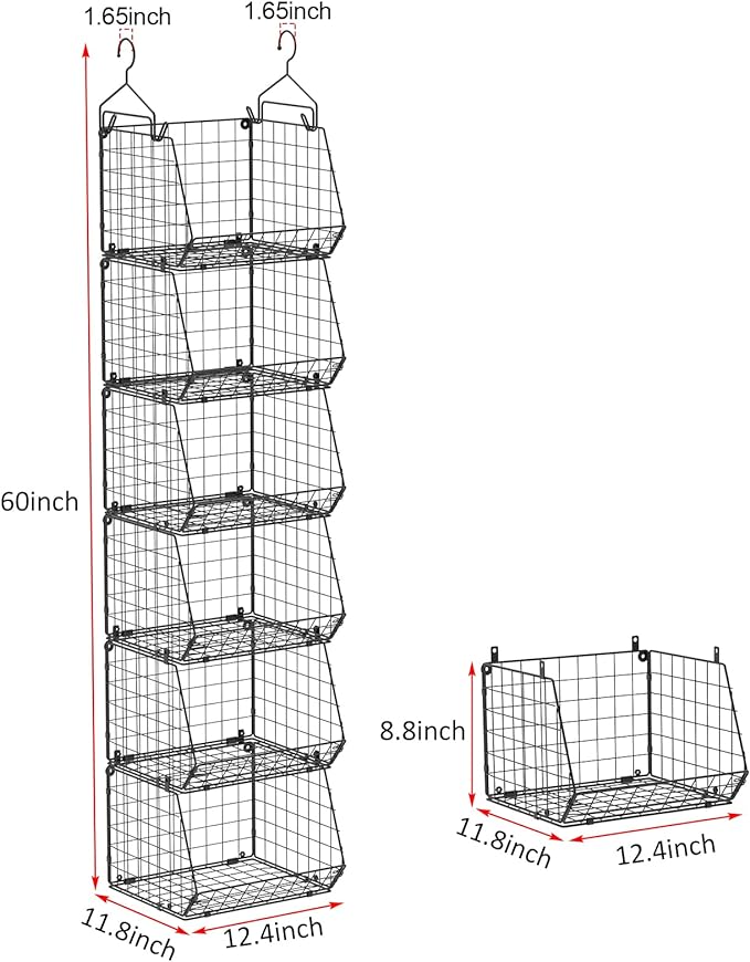 6 Tier Closet Hanging Organizer, Clothes Hanging Shelves - Image 3