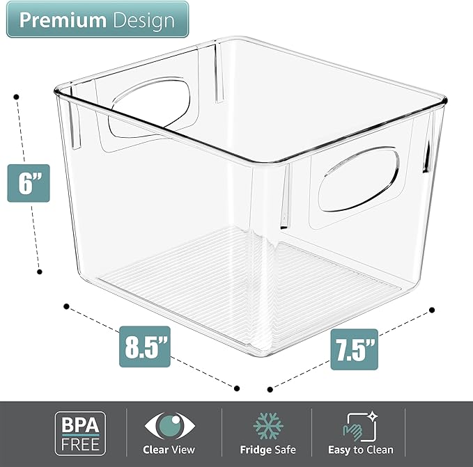 Sorbus Medium Clear Plastic Storage Bins - Image 2