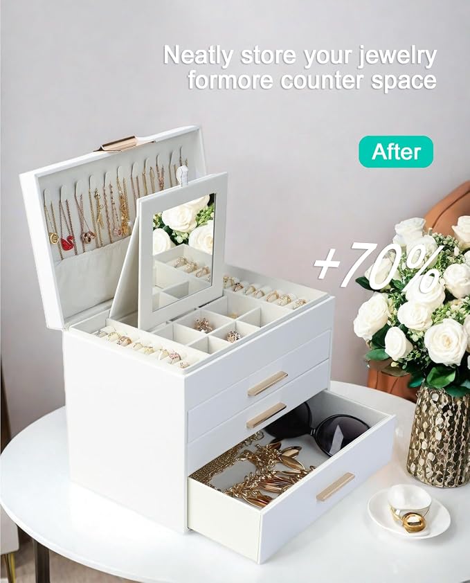 BOOVO Jewelry Boxes for Women, 5 Layer Jewelry Organizer - Image 6