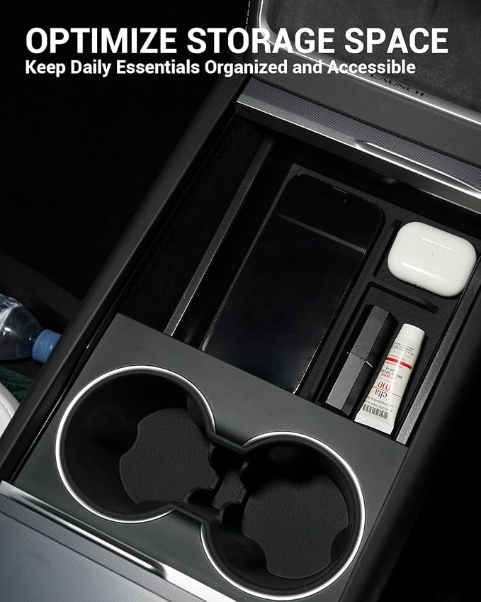 Motrobe 6PCS 2026 Tesla Model Y Juniper Center Console Organizer Tray Cup - Image 3