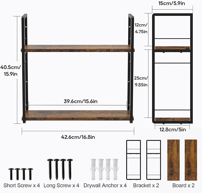 Floating Book Shelves for Wall, 2-Layer Wall Bookshelf for Book Storage - Image 3