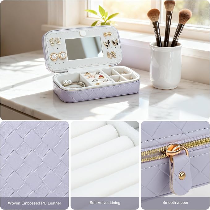 DesignSter Jewelry Organizer, Small Portable Travel Jewelry Storage - Image 4