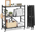 VEVOR 3-Tier Foldable Storage Shelf, 30W x 13D x 36H Inch Folding Metal Rack by VEVOR