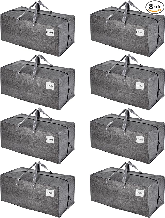 VENO 8 Pack Moving Bags w/Backpack Straps, Heavy Duty, Moving Boxes Alternative by Veno