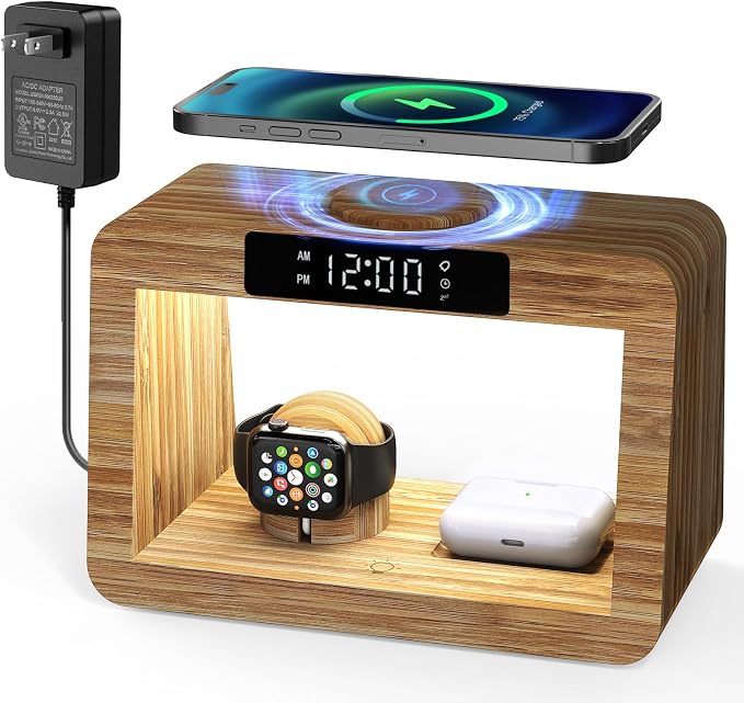 Bamboo Wireless Charging Station, Wireless Charger by Alltripal