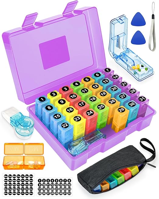 Monthly Pill Organizer 2 Times a Day, FRIWOLE Medicine Box by FRIWOLE%C2%AE%E2%80%94SmartDailyCare
