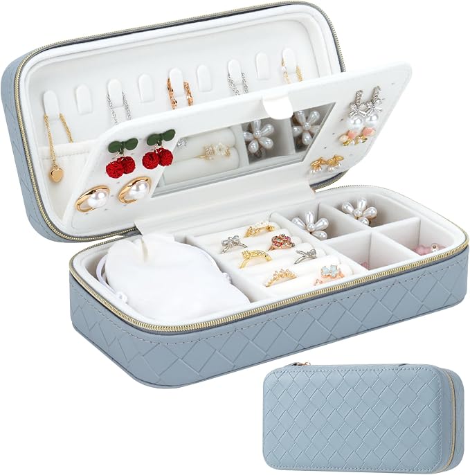 DesignSter Jewelry Organizer, Small Portable Travel Jewelry Storage by DesignSter