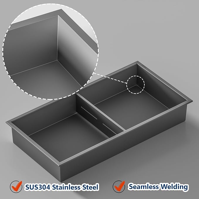 Stainless Steel Shower Niche 24" X 12", No Tile Needed Wall Niche Double Shelves - Image 6