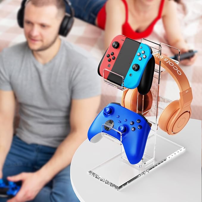 Crpich Acrylic Controller Stand, 3-Tier Headphone and Game Controller Holder - Image 7