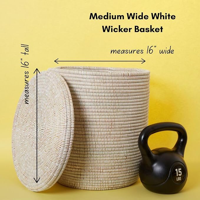 Medium White Storage Basket - Image 2
