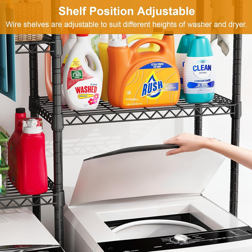 U14 Medium Over the Washer and Dryer Shelves, 4 Tiers Laundry Room