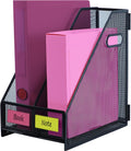 Desk Organizers, Metal Magazine File Holder with 2 Vertical