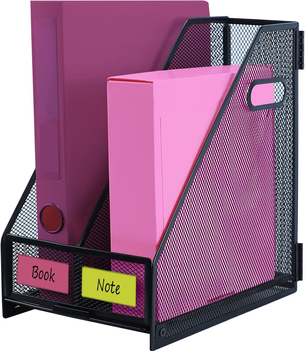 Desk Organizers, Metal Magazine File Holder with 2 Vertical