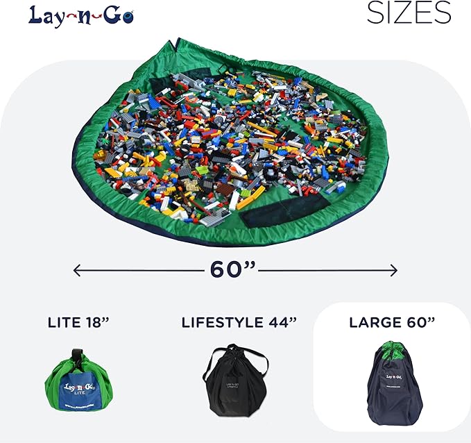 Lay-n-Go 2-in-1 Small Portable Drawstring Toys Storage Organizer and Play Mat - Image 6